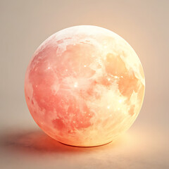 Softly glowing spherical object with subtle color gradients and textural details illustration