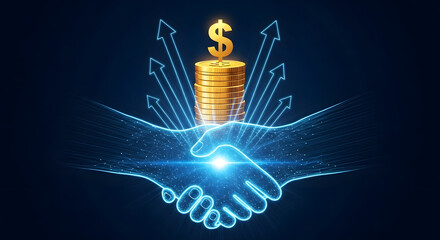 Digital Agreement Forged in Growth A Symbolic Representation of Financial Prosperity and Collaboration Leading to Success