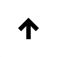 Fototapeta premium Simple black arrow pointing up, vector icon on white background. Minimalist flat design, basic shape, direction symbol for ui, web and app interface.