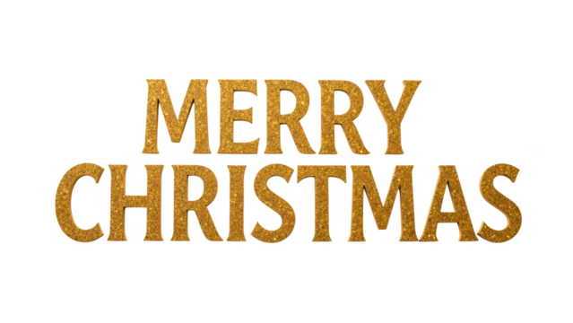 Merry Christmas greeting in golden text, festive and cheerful, perfect for holiday celebrations