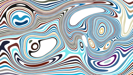 ABSTRACT ILLUSTRATION MARBLED TEXTURE LIQUIFY PSYCHEDELIC COLORFUL DESIGN. OPTICAL ILLUSION BACKGROUND VECTOR 