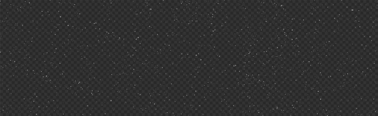 Starry night bright sky transparent background. Falling snow vector 10 eps © Chikichirony
