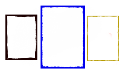 Geometric shapes abstract design blue and yellow rectangles simple layout isolated on transparent background