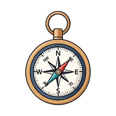 An illustration of a golden compass, with cardinal directions marked, symbolizing travel and navigation