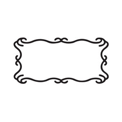 Wavy horizontal frame design ideal for cards and wedding invitations silhouette