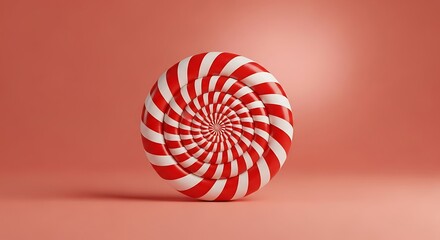 Vibrant red and white swirl lollipop candy creates a sweet, playful, and festive visual for promotions
