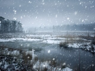winter landscape with river