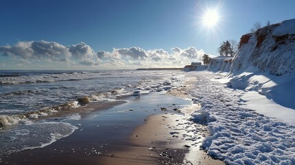 beach in winter