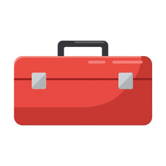 Red briefcase for business or travel, symbolizing a journey, success, and professional endeavors