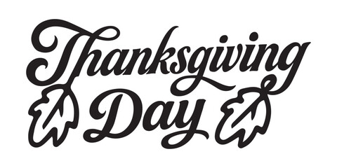Celebrate the warmth of Thanksgiving Day with elegant, festive lettering perfect for seasonal designs and holiday greetings