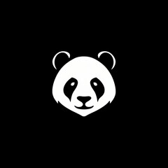 Panda Logo Icon Background Black