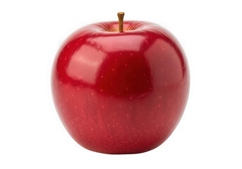 Shiny red apple isolated on transparent background