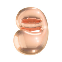 Number 9 in Shiny Golden Metallic Style