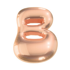 Letter b in Shiny Golden Metallic Style