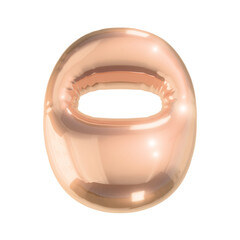 Letter o in Shiny Golden Metallic Style