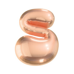 Letter s in Shiny Golden Metallic Style