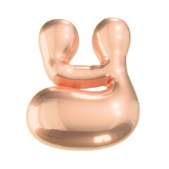 Letter y in Shiny Golden Metallic Style