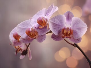 pink orchid on black background