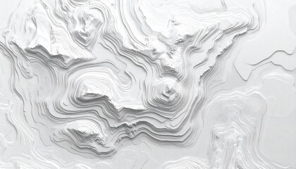 Abstract Topographic White Landscape for Wellness Design and Healthcare Concepts. Textured Background.