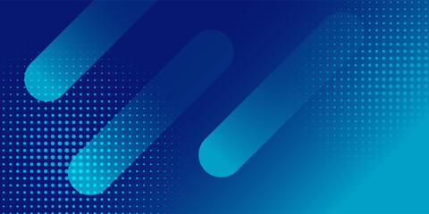 Modern dark blue abstract horizontal banner background with glowing geometric lines, elegant gradient light effect, futuristic vector design suitable for business cover, brochure, flyer,  presentation