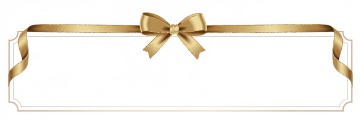 White Banner with Gold Ribbon & Bow - Luxury Gift Voucher Template