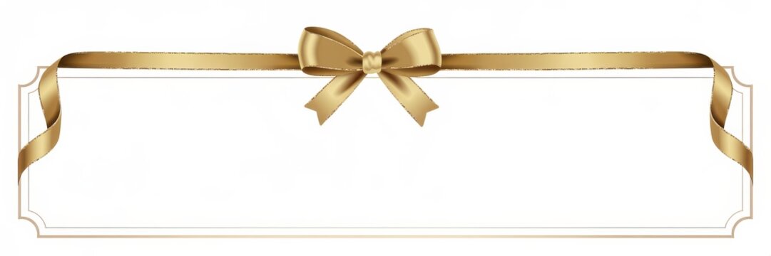 White Banner with Gold Ribbon & Bow - Luxury Gift Voucher Template