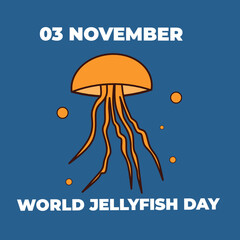 Colorful jellyfish in deep ocean