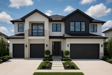 modern house with garden