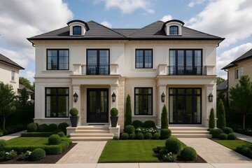 front of a house with a roof
