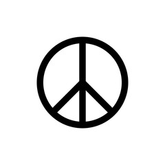 Peace sign icon silhouette vector flat illustration design. Black peace sign symbol. Peace symbol vector.