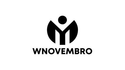 wnovembro azul minimal black and white logo vector icon, 抽象 Logo, لوگو مفهومی, Symbolic Logo Design, Conceptual Logo Design, Ribbon Health Logo, White Ribbon Cancer Logo Design, m lettre logo, m logo