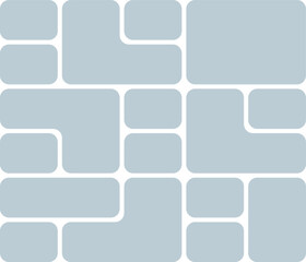 Geometric Pattern of Rounded Rectangles and L- Shapes in Light Gray L-shapes