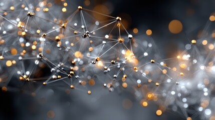 Abstract network connection structure on dark background