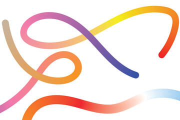 Abstract Colorful Gradient Swirls and Loops on White Background Keywords: abstract, art, background, blue, bright, celebration, colorful, curve