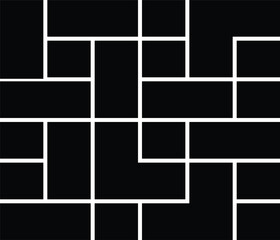 Black Geometric Shapes with Sharp Corners on White Background vector illustration