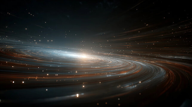 Cosmic Swirl: Capturing the grandeur of the cosmos, the image presents a mesmerizing spiral galaxy ablaze with stars. The image sparks curiosity, offering a glimpse into the vastness of space. - Powered by Adobe