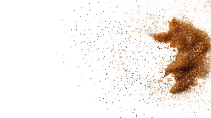 Shimmering Gold Glitter Texture on Transparent Background