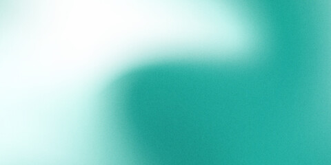 Blue teal and green abstract grainy gradient background, with noise texture effect for summer poster backdrop wide banner design