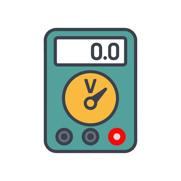 Voltmeter icon logo flat vector design