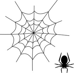 ハロウィンの蜘蛛と蜘蛛の巣のイラスト2
