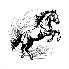 A Dynamic Motion Jumping Animal Illustration Vector Graphic, Showcasing Action and Energy in a Flat Design Minimalist Style for Digital Fitness Graphics.