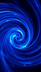 Fototapeta premium Abstract blue swirl with glowing light trails, background, liquid
