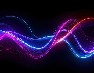 Naklejka premium Abstract neon wave design