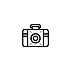 Professional black and white briefcase icon illustration