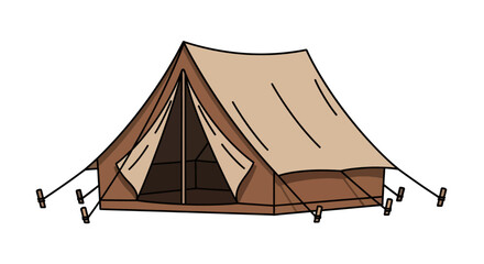 Classic Canvas Camping Tent Vector: Outdoor Adventure & Wilderness Icon