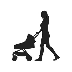parents walking with stroller