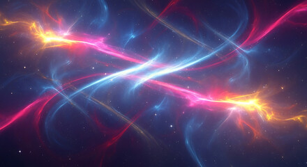 Obraz premium Abstract Energy Flux Captivating Digital Art of Intertwined Light and Cosmic Dynamics