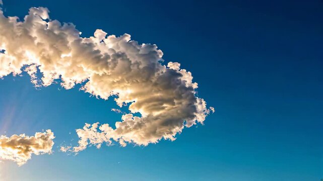 Uniquely shaped clouds in the blue sky Cloud S-shaped trajectory