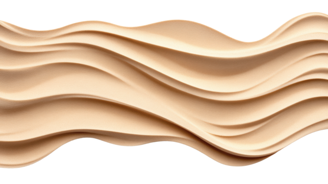 Soft Beige Wavy Texture on Transparent Background