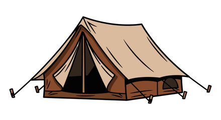 Classic Canvas Camping Tent Vector: Outdoor Adventure & Wilderness Icon